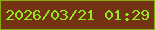 文字の大きさ：4、枠の色：84ac0d、背景の色：743413、文字の色：94ea20 無料ブログパーツのブログ時計