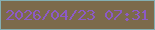 文字の大きさ：4、枠の色：84afb2、背景の色：7c6a4b、文字の色：8c5ac5 無料ブログパーツのブログ時計