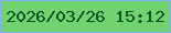 文字の大きさ：1、枠の色：84b0f6、背景の色：70d36f、文字の色：095226 無料ブログパーツのブログ時計