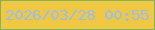 文字の大きさ：5、枠の色：84b555、背景の色：f0c843、文字の色：97bfee 無料ブログパーツのブログ時計