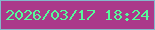 文字の大きさ：3、枠の色：84b8cb、背景の色：ab388a、文字の色：56fb9a 無料ブログパーツのブログ時計