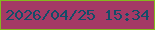 文字の大きさ：1、枠の色：84b91e、背景の色：a43a65、文字の色：134d69 無料ブログパーツのブログ時計