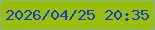 文字の大きさ：5、枠の色：84b98f、背景の色：9abd07、文字の色：1440d4 無料ブログパーツのブログ時計
