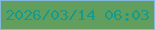 文字の大きさ：5、枠の色：84b9df、背景の色：629f5f、文字の色：159a8c 無料ブログパーツのブログ時計