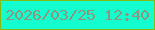 文字の大きさ：4、枠の色：84ba11、背景の色：13fdcf、文字の色：8f947f 無料ブログパーツのブログ時計