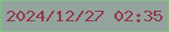 文字の大きさ：2、枠の色：84bf84、背景の色：94a39e、文字の色：953647 無料ブログパーツのブログ時計
