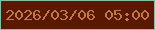 文字の大きさ：1、枠の色：84bfa9、背景の色：591900、文字の色：c67547 無料ブログパーツのブログ時計