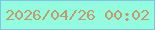 文字の大きさ：1、枠の色：84c1e3、背景の色：93fcdf、文字の色：c49a6c 無料ブログパーツのブログ時計