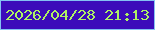 文字の大きさ：3、枠の色：84c2f2、背景の色：3c0cba、文字の色：aef363 無料ブログパーツのブログ時計