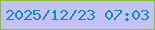 文字の大きさ：4、枠の色：84c812、背景の色：c3c1f6、文字の色：0b8eb6 無料ブログパーツのブログ時計