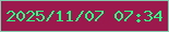 文字の大きさ：3、枠の色：84caae、背景の色：9c194e、文字の色：27fb84 無料ブログパーツのブログ時計