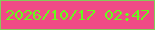 文字の大きさ：3、枠の色：84cc59、背景の色：f04b86、文字の色：67fb1c 無料ブログパーツのブログ時計