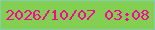 文字の大きさ：5、枠の色：84cdb0、背景の色：82cf52、文字の色：f8069a 無料ブログパーツのブログ時計