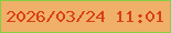 文字の大きさ：3、枠の色：84cf43、背景の色：f0b069、文字の色：d93f14 無料ブログパーツのブログ時計