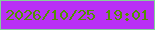 文字の大きさ：5、枠の色：84d099、背景の色：b92ff5、文字の色：519201 無料ブログパーツのブログ時計