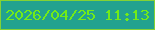 文字の大きさ：1、枠の色：84d235、背景の色：22a28f、文字の色：72eb18 無料ブログパーツのブログ時計