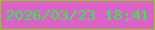 文字の大きさ：3、枠の色：84d309、背景の色：dd61c9、文字の色：22f441 無料ブログパーツのブログ時計