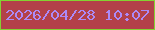 文字の大きさ：1、枠の色：84d332、背景の色：b34149、文字の色：ac8af8 無料ブログパーツのブログ時計