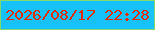 文字の大きさ：5、枠の色：84d869、背景の色：17c2fa、文字の色：e02c02 無料ブログパーツのブログ時計