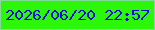 文字の大きさ：2、枠の色：84da98、背景の色：2df709、文字の色：1608e0 無料ブログパーツのブログ時計