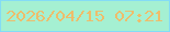 文字の大きさ：1、枠の色：84dbf5、背景の色：a5f0d2、文字の色：eebd6b 無料ブログパーツのブログ時計