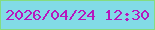 文字の大きさ：1、枠の色：84dc81、背景の色：82dbe7、文字の色：b717be 無料ブログパーツのブログ時計