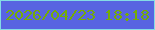 文字の大きさ：1、枠の色：84dce5、背景の色：5864e1、文字の色：75ac05 無料ブログパーツのブログ時計