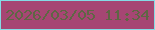 文字の大きさ：1、枠の色：84dce5、背景の色：a64673、文字の色：5f6644 無料ブログパーツのブログ時計