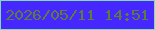 文字の大きさ：4、枠の色：84ddb2、背景の色：4627ff、文字の色：5b7f39 無料ブログパーツのブログ時計