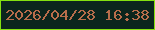 文字の大きさ：4、枠の色：84e010、背景の色：0b251d、文字の色：b86d4b 無料ブログパーツのブログ時計