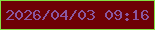 文字の大きさ：2、枠の色：84e143、背景の色：6d0105、文字の色：8957a0 無料ブログパーツのブログ時計