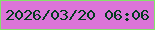 文字の大きさ：4、枠の色：84e26b、背景の色：db74d8、文字の色：033c1e 無料ブログパーツのブログ時計