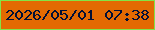 文字の大きさ：4、枠の色：84e347、背景の色：e36a02、文字の色：010f36 無料ブログパーツのブログ時計