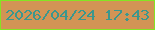 文字の大きさ：5、枠の色：84e423、背景の色：d29455、文字の色：3b978e 無料ブログパーツのブログ時計