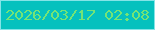 文字の大きさ：2、枠の色：84e4e7、背景の色：05c1be、文字の色：74e476 無料ブログパーツのブログ時計
