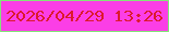 文字の大きさ：5、枠の色：84e579、背景の色：fb3ee6、文字の色：dc192e 無料ブログパーツのブログ時計