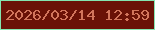 文字の大きさ：3、枠の色：84e5b0、背景の色：6a1207、文字の色：d2755c 無料ブログパーツのブログ時計