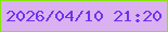 文字の大きさ：2、枠の色：84e60a、背景の色：dcb1f1、文字の色：6936ef 無料ブログパーツのブログ時計