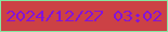 文字の大きさ：2、枠の色：84e8a1、背景の色：cc4145、文字の色：8313d8 無料ブログパーツのブログ時計