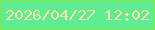 文字の大きさ：3、枠の色：84e93d、背景の色：60ec95、文字の色：feeaa8 無料ブログパーツのブログ時計