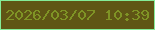 文字の大きさ：4、枠の色：84eb98、背景の色：5f5515、文字の色：7f9325 無料ブログパーツのブログ時計