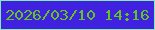文字の大きさ：5、枠の色：84ecb9、背景の色：3f21df、文字の色：62c620 無料ブログパーツのブログ時計