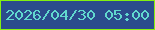 文字の大きさ：5、枠の色：84ef10、背景の色：2b4b8c、文字の色：61d8ce 無料ブログパーツのブログ時計
