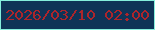 文字の大きさ：5、枠の色：84efdc、背景の色：0e3457、文字の色：ab252b 無料ブログパーツのブログ時計