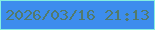 文字の大きさ：5、枠の色：84efe1、背景の色：3d8ded、文字の色：527a6b 無料ブログパーツのブログ時計