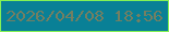 文字の大きさ：1、枠の色：84f155、背景の色：098096、文字の色：737f62 無料ブログパーツのブログ時計