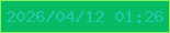 文字の大きさ：2、枠の色：84f259、背景の色：06bb63、文字の色：28c6a9 無料ブログパーツのブログ時計