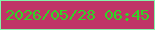 文字の大きさ：5、枠の色：84f3aa、背景の色：c03467、文字の色：32d425 無料ブログパーツのブログ時計