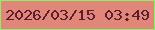 文字の大きさ：1、枠の色：84f464、背景の色：e1877a、文字の色：5a1e2e 無料ブログパーツのブログ時計
