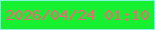 文字の大きさ：2、枠の色：84f4e1、背景の色：17f030、文字の色：f36677 無料ブログパーツのブログ時計